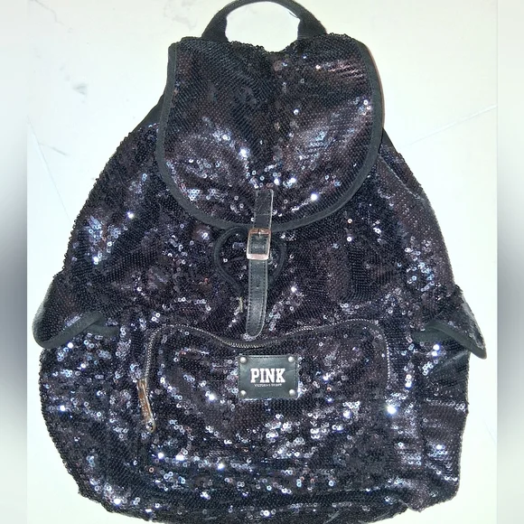 Victoria\'s Secret Black Sequin Backpack Victoria main image 2